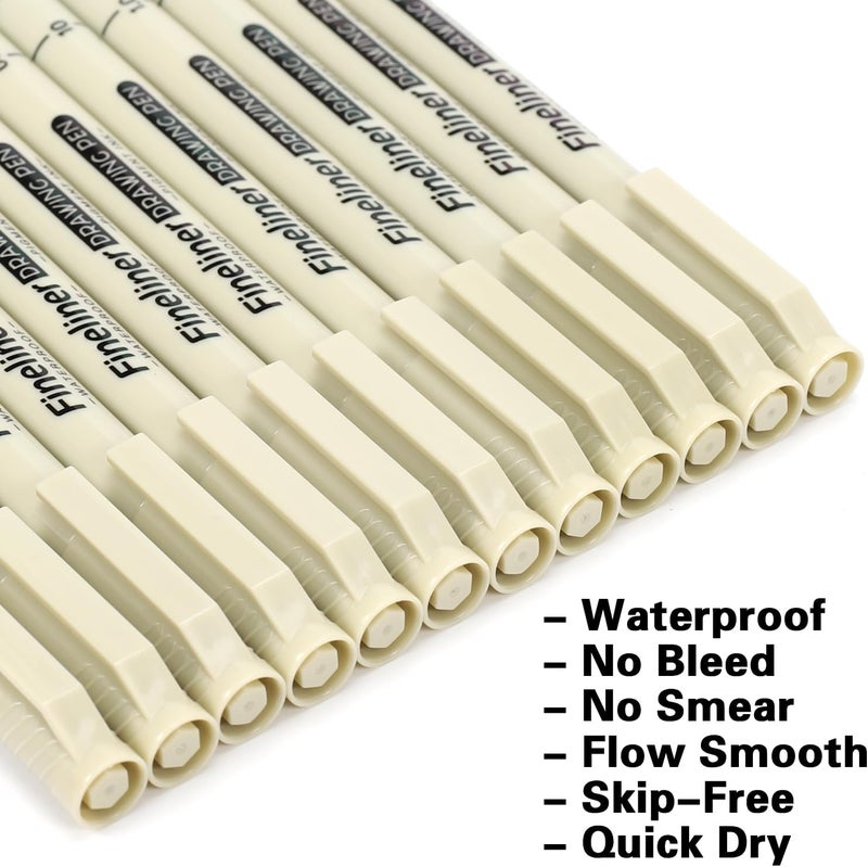AKUBLE Micro Fineliner Black Drawing Pens,12 Waterproof Watercolor Painting Art Supplies Adults Anime Gifts Artist Fine Line Marker Archival Ink Micron Set Sketch Outline Manga Sketching Zentangle Teen Stuff - Image 4